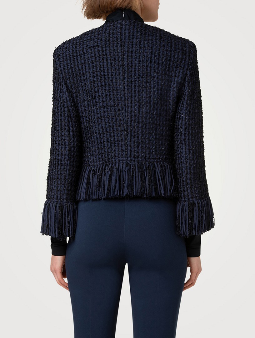 Fringe-Trimmed Tweed Jacket