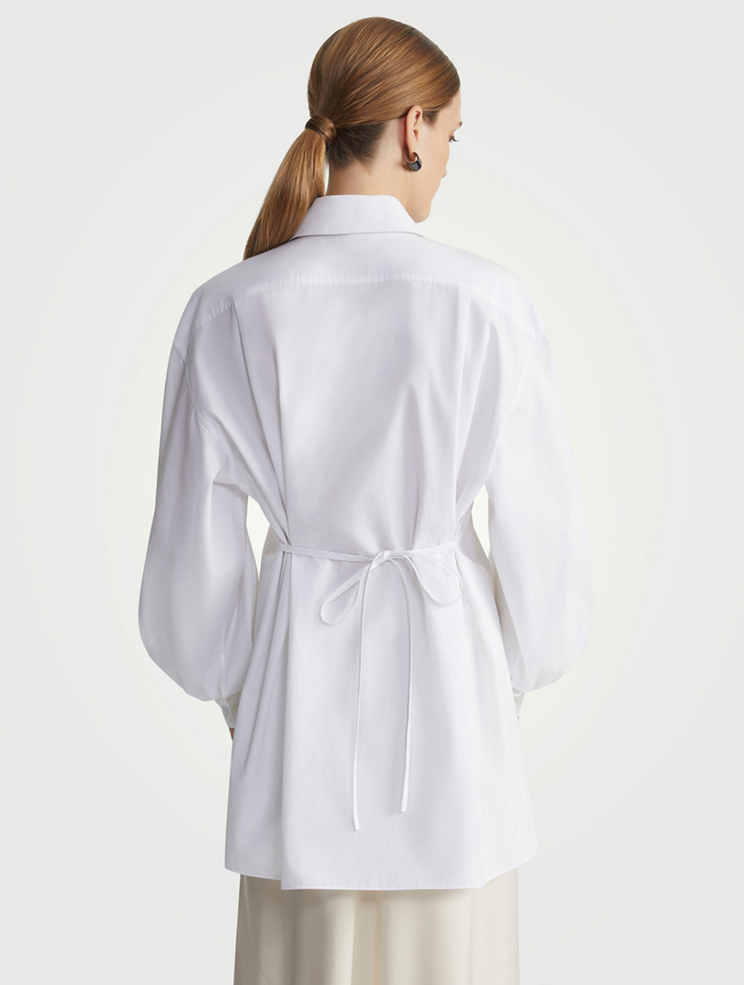 Organic Cotton Poplin Tie-Back Shirt