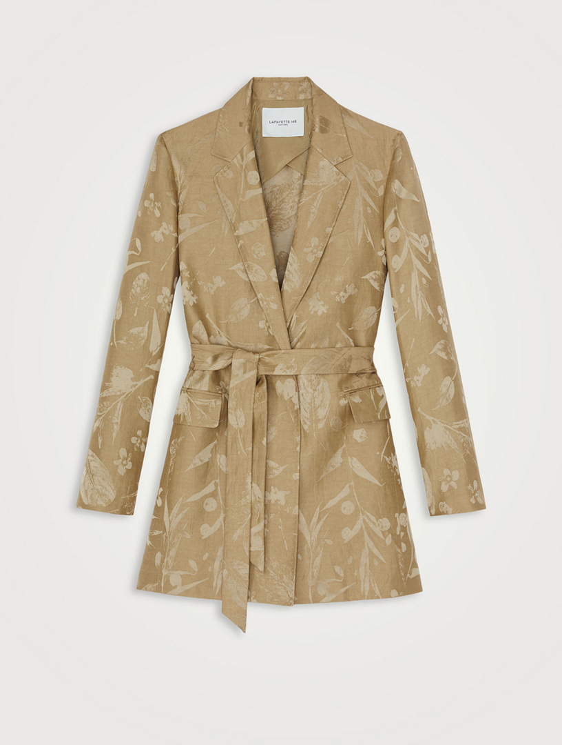 Eco Flora Jacquard Belted Blazer