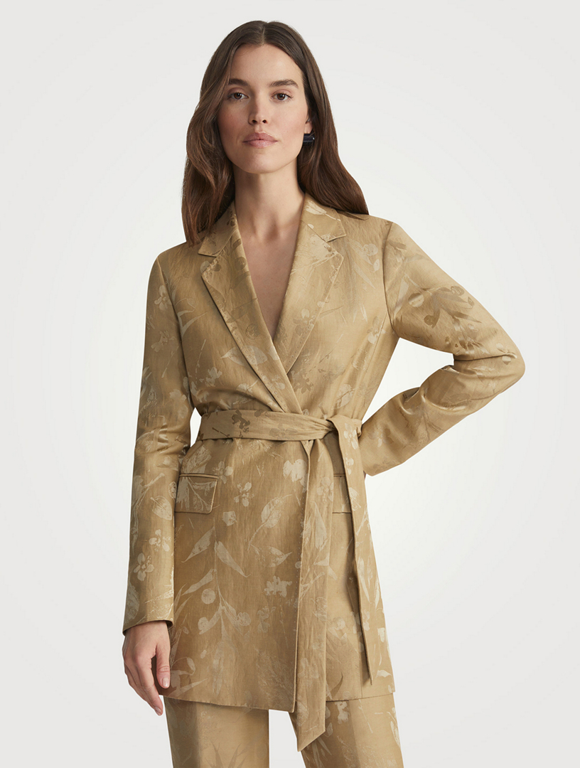 Eco Flora Jacquard Belted Blazer