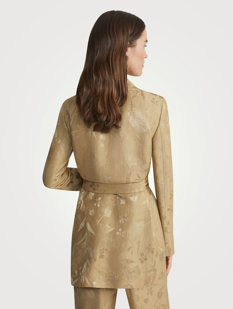 Eco Flora Jacquard Belted Blazer