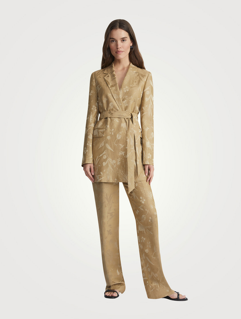 Eco Flora Jacquard Belted Blazer