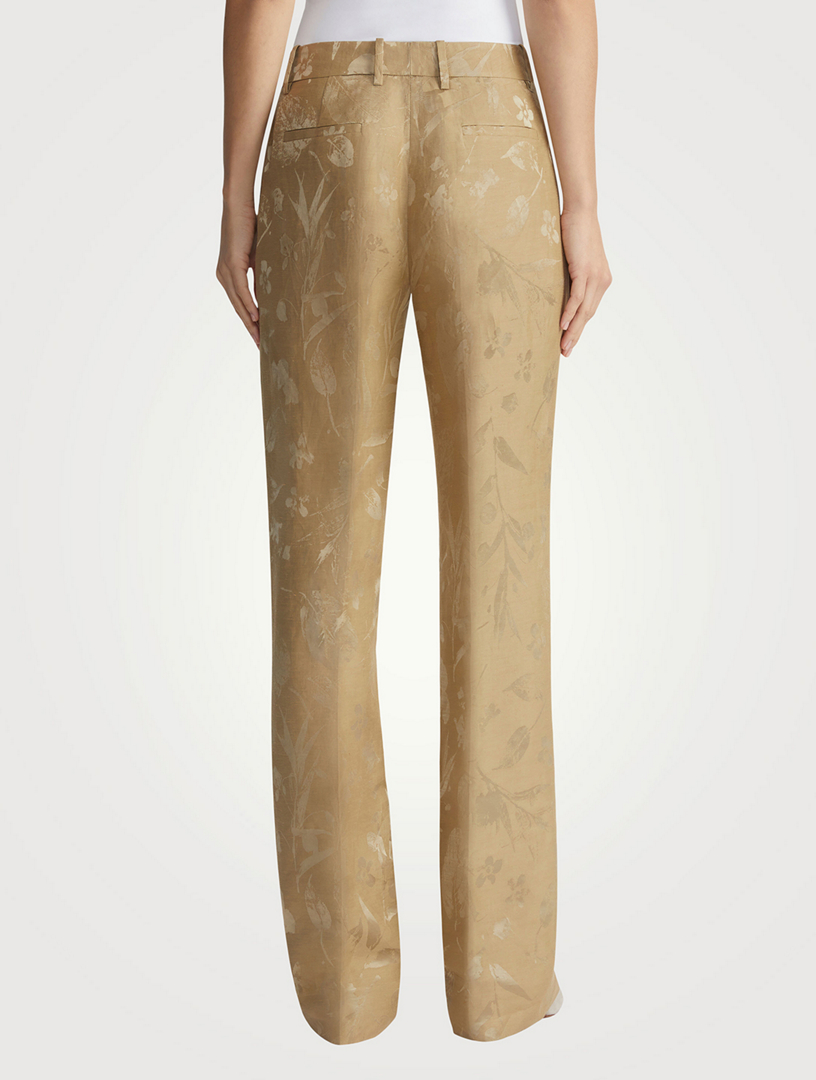 Gates Eco Flora Jacquard Straight-Leg Trousers