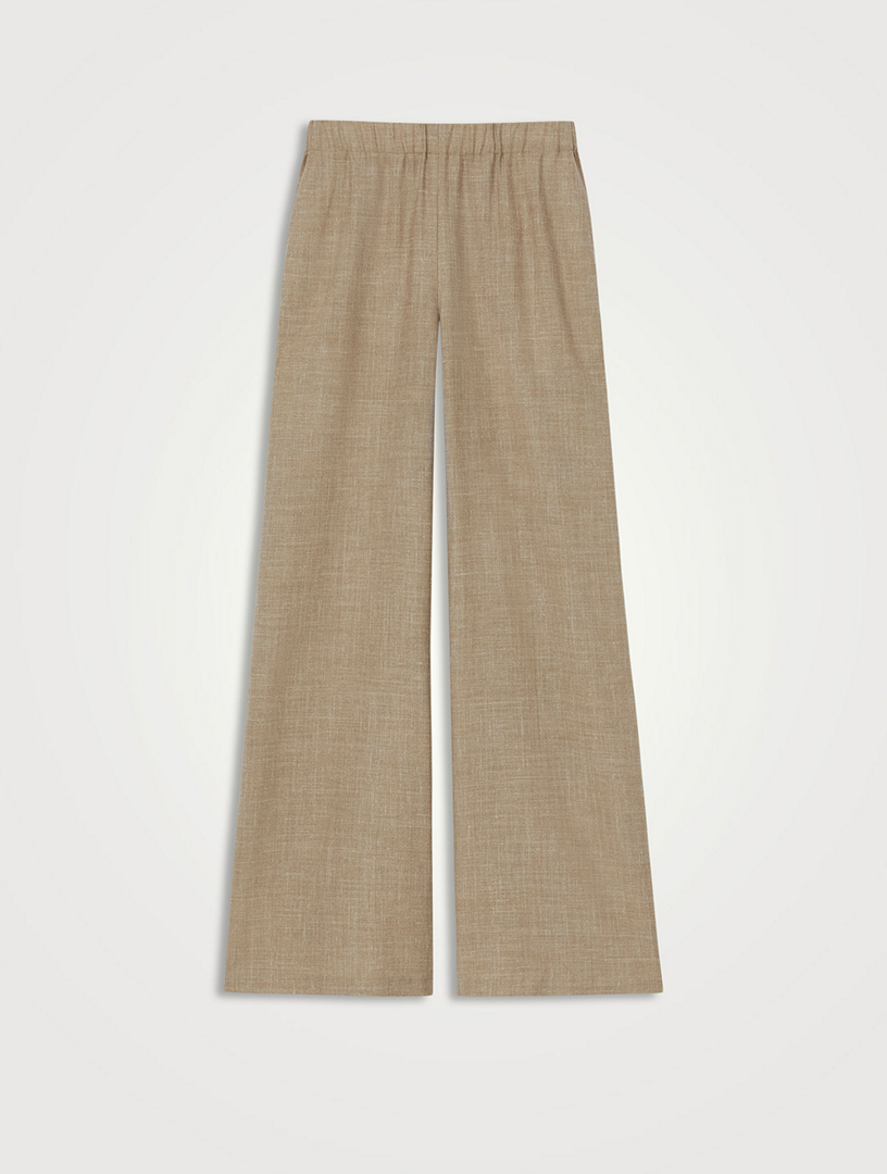 Riverside Tropical Wool Wide-Leg Trousers