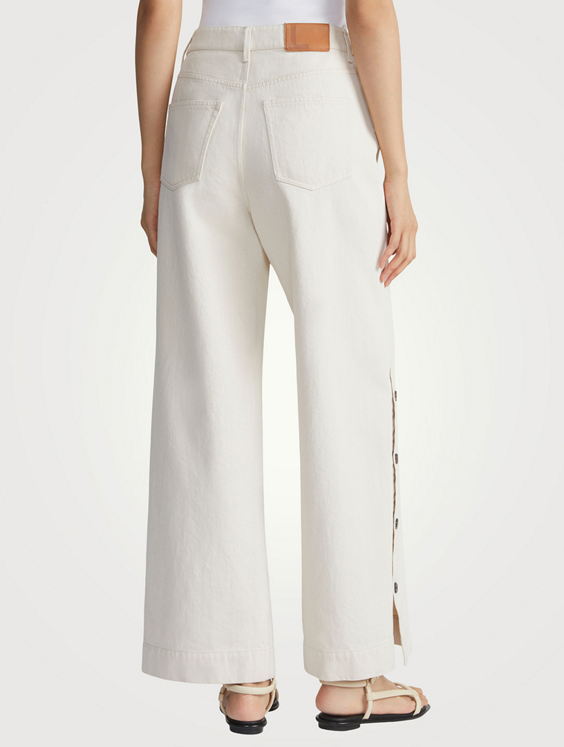 Wyckoff Button-Trimmed Wide-Leg Jeans