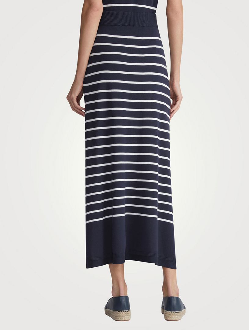 Midi Skirt Stripe Print