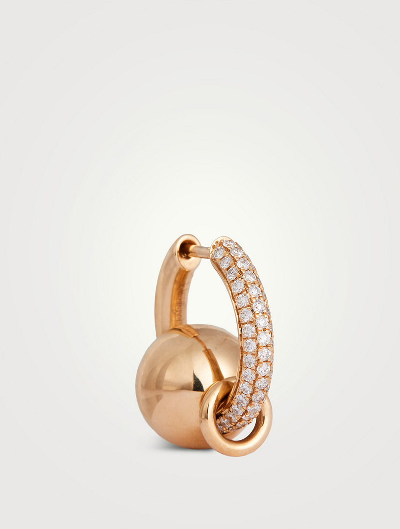 Boucle d’oreille Piercing Line en or 14 ct avec diamants