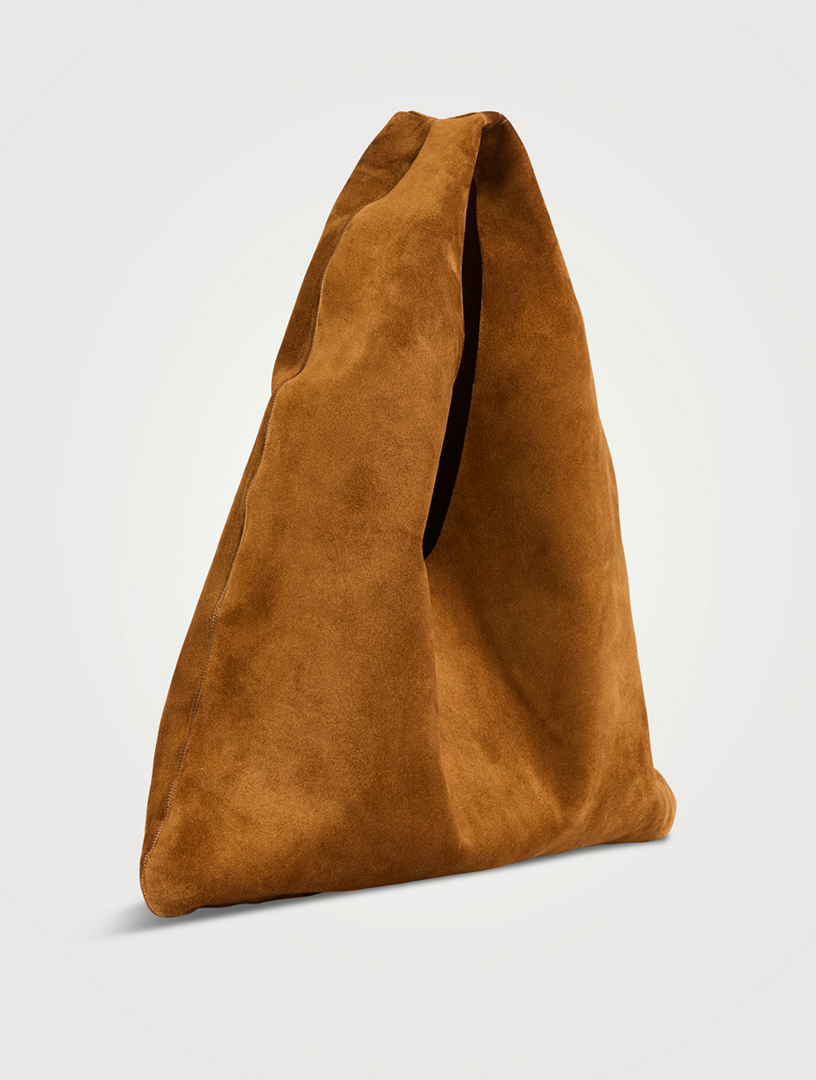 トートバッグ THE ROW Bindle small brown suede bag Bindle Small suede tote bag in brown - The Row | Mytheresa