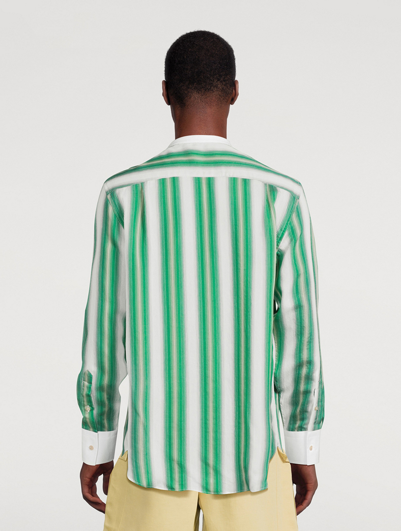 Cadence Silk-Blend Shirt Striped Print