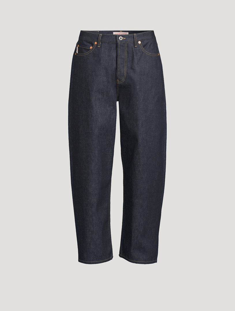 Wide-Leg Denim Pants