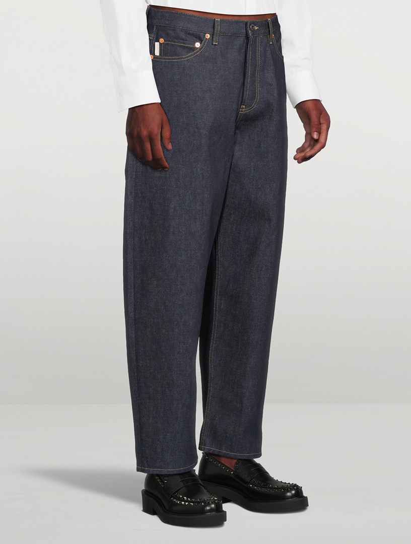Wide-Leg Denim Pants