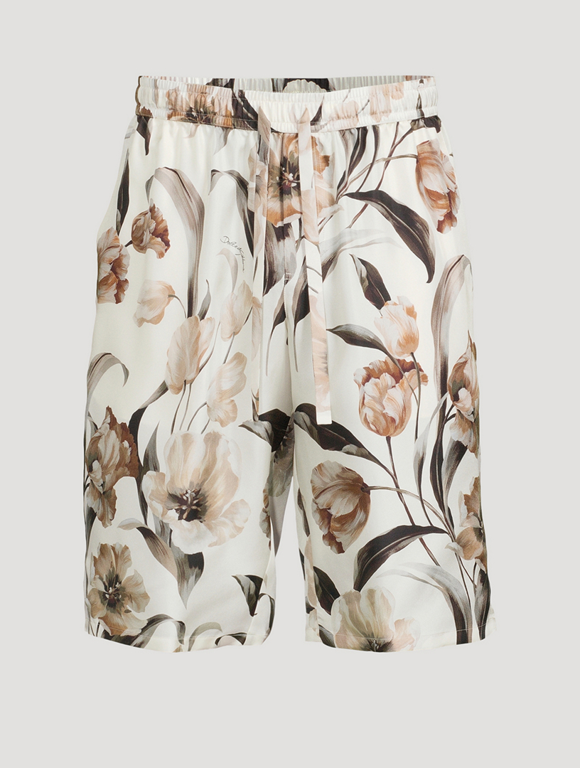 Silk Shorts In Floral Print