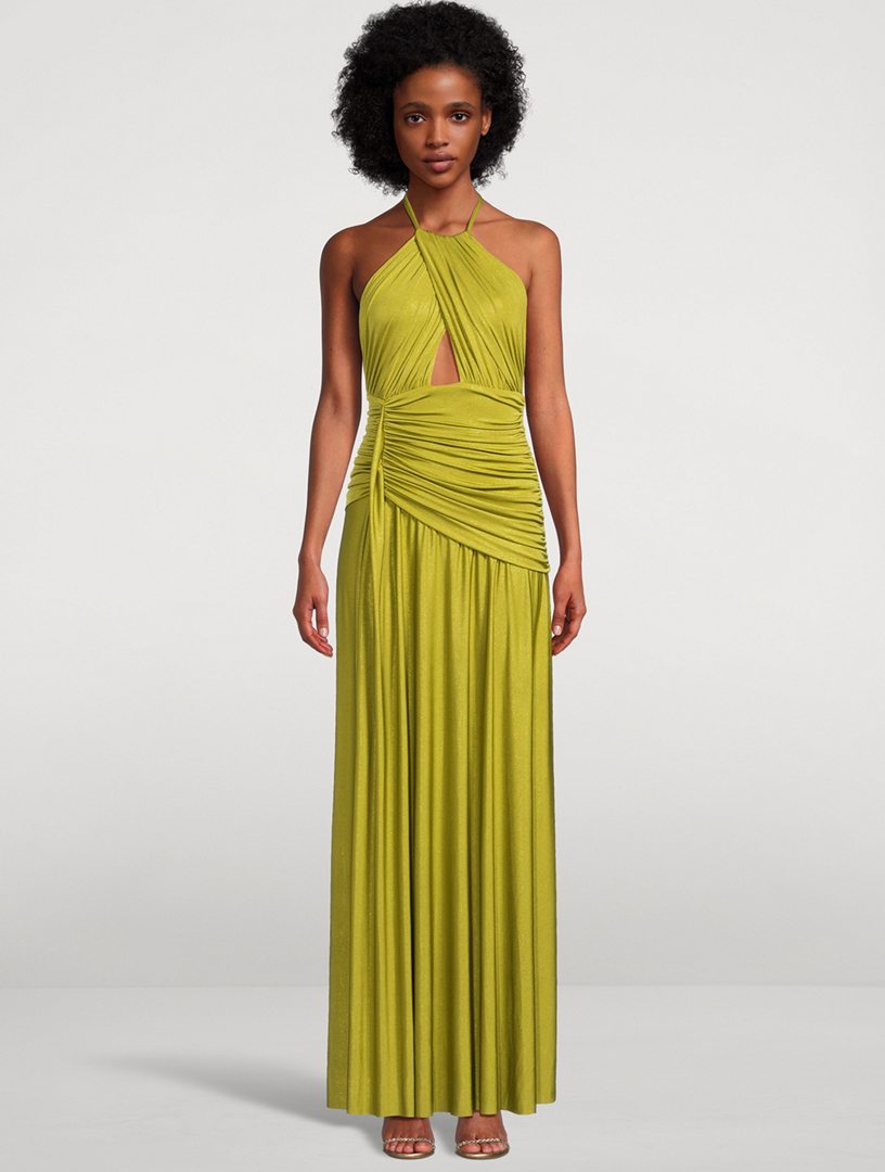 satin midi halter dress Blue Satin Halter Midi Dress & Reviews - Blue - Dresses main image 1
