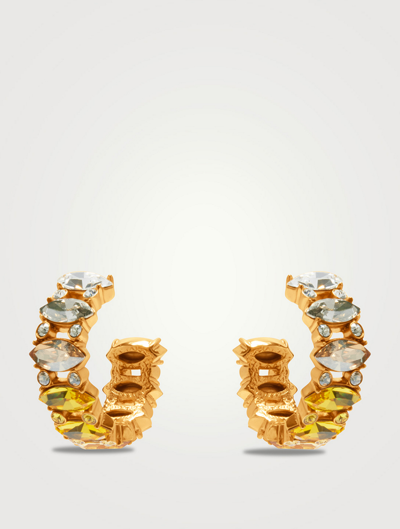 Abstract Crystal Hoop Earrings