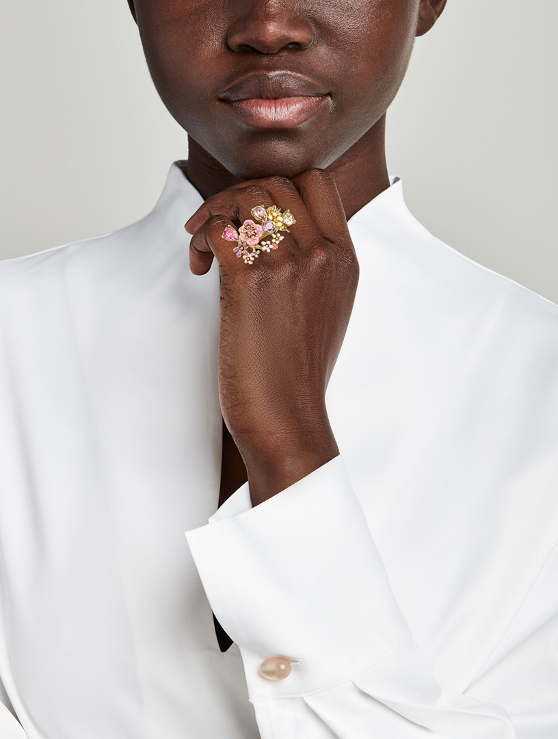 Oscar de la renta flower ring outlet