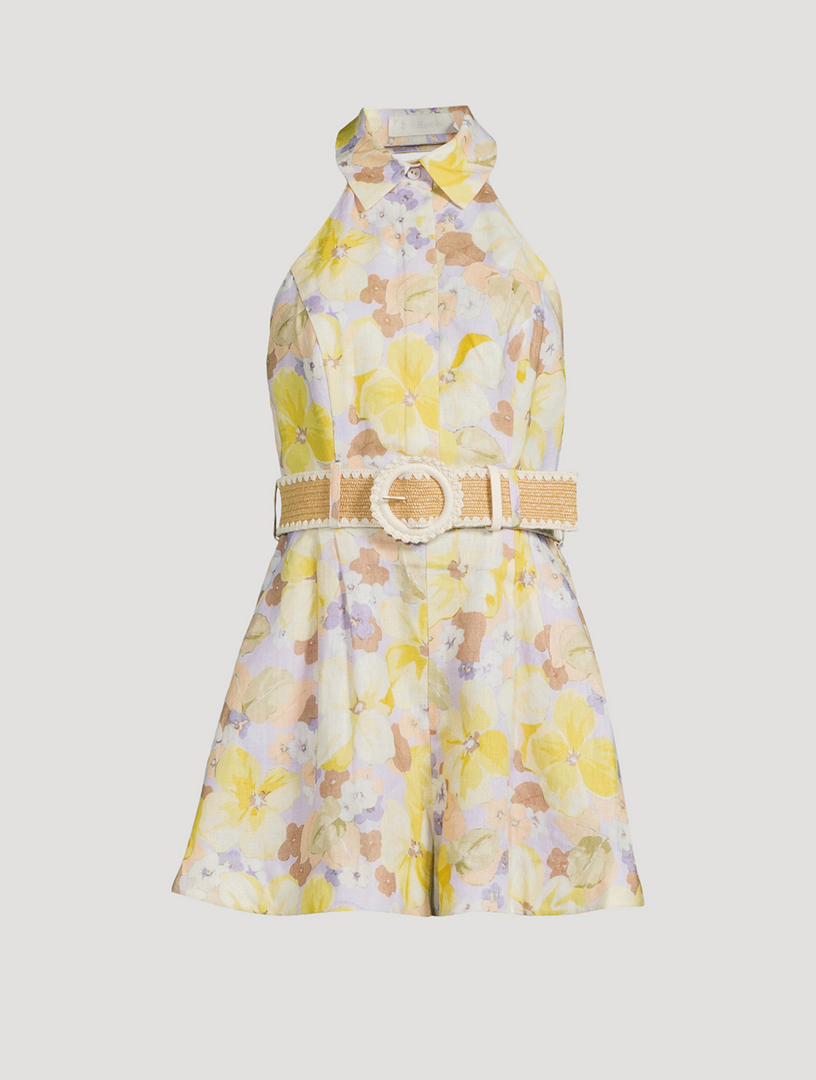 Pop Belted Playsuit Floral Print