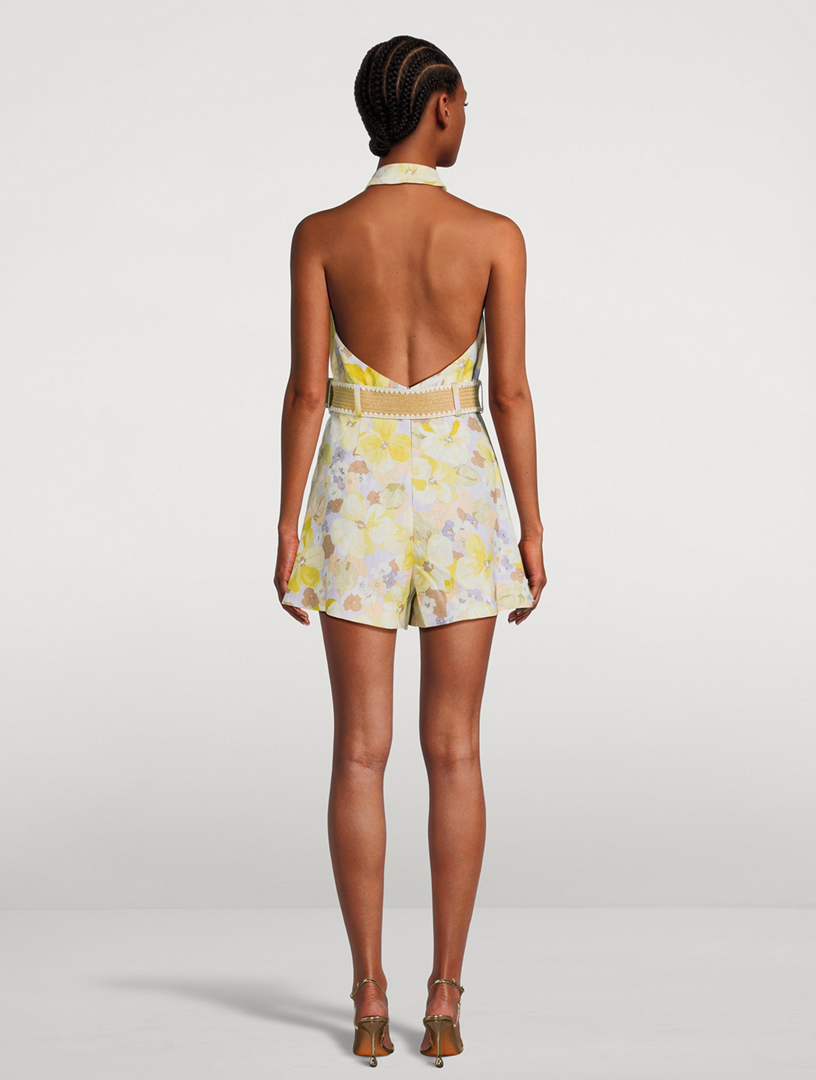 Pop Belted Playsuit Floral Print