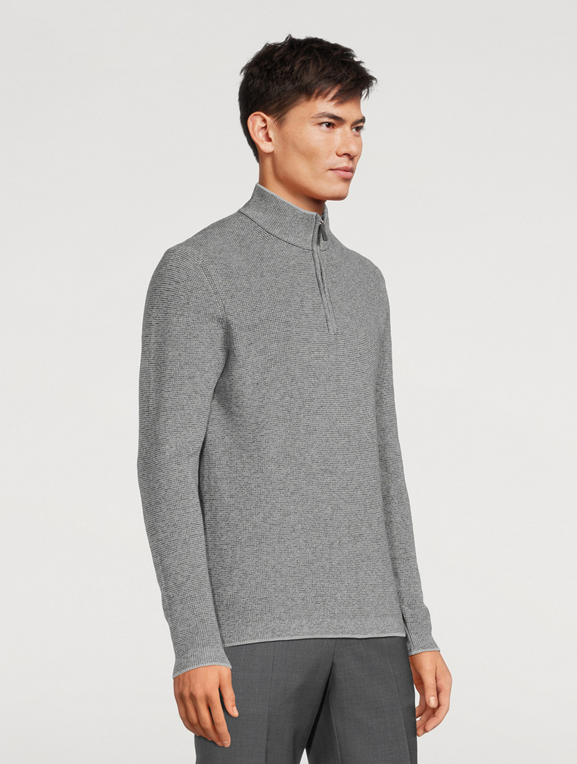 Daulac Cotton Quarter-Zip Sweater