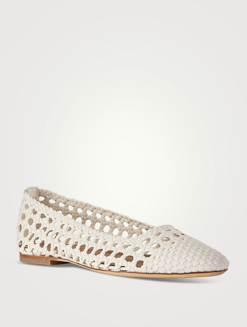 Nell Crochet Leather Ballet Flats