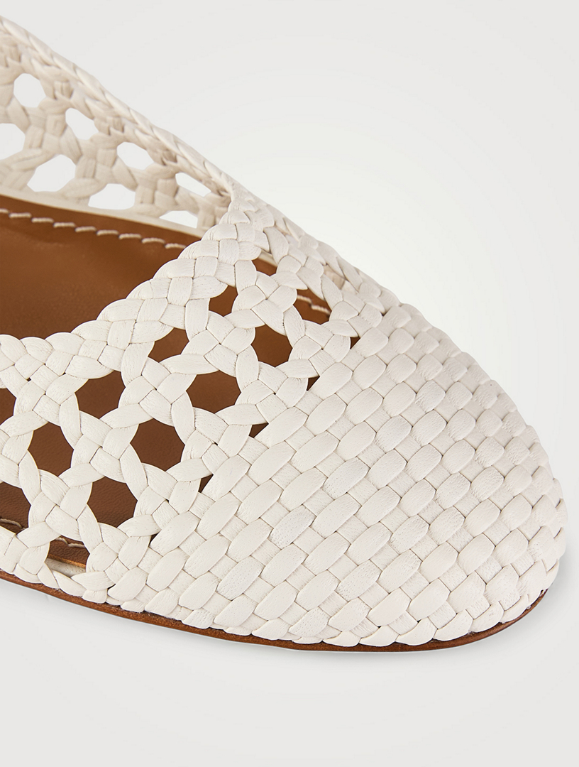 Nell Crochet Leather Ballet Flats