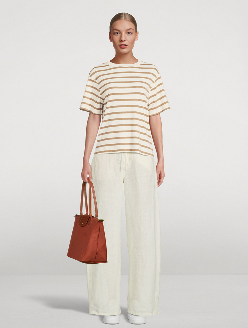 Brynn Drawstring Wide-Leg Linen Trousers