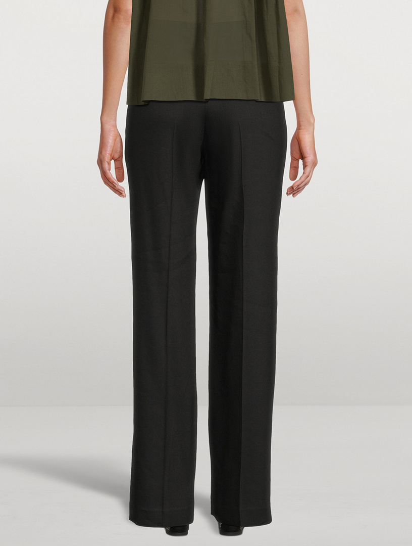 Stretch High-Rise Wide-Leg Pants