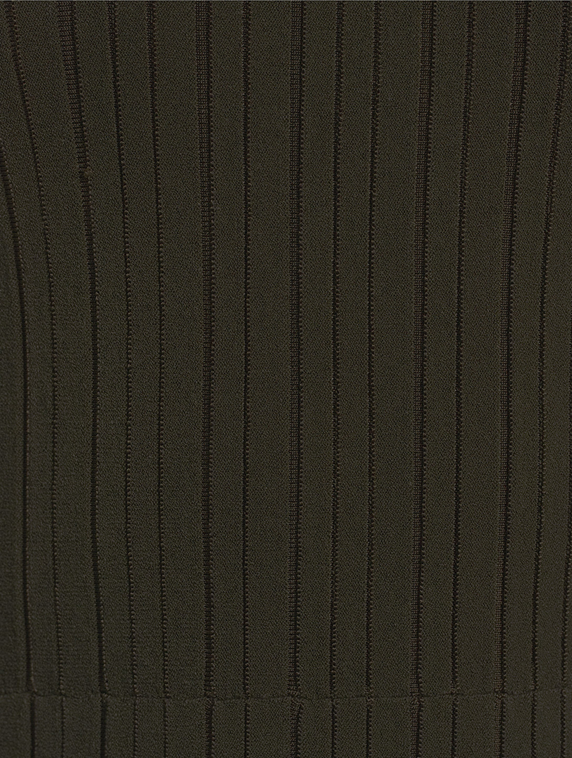 Shiny Rib Midi Sweater Dress