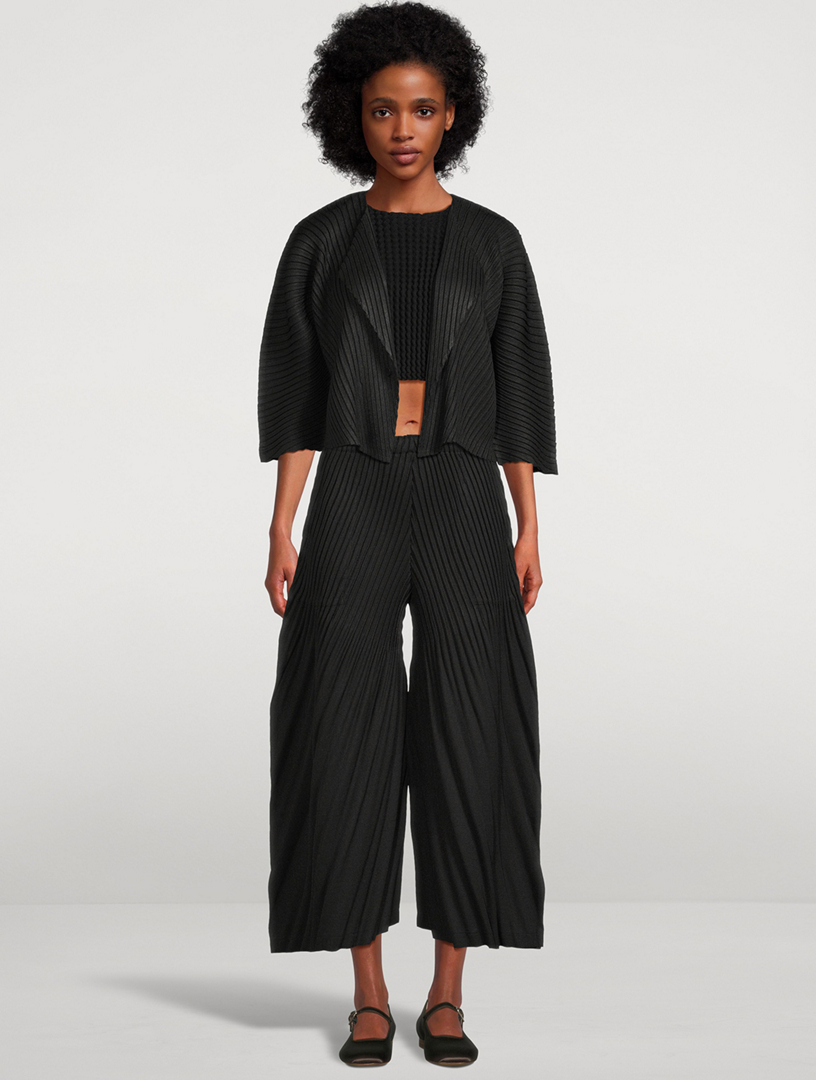 Linen Like Pleats Cardigan