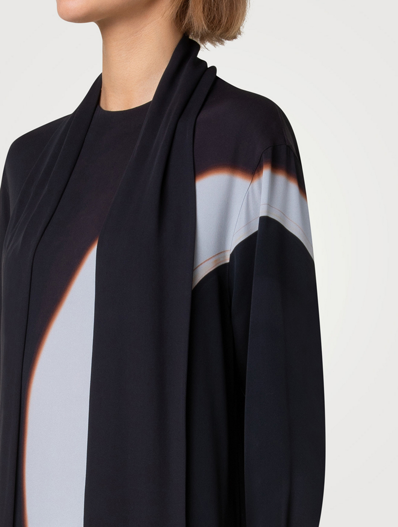 Printed Silk Crêpe Tunic Blouse
