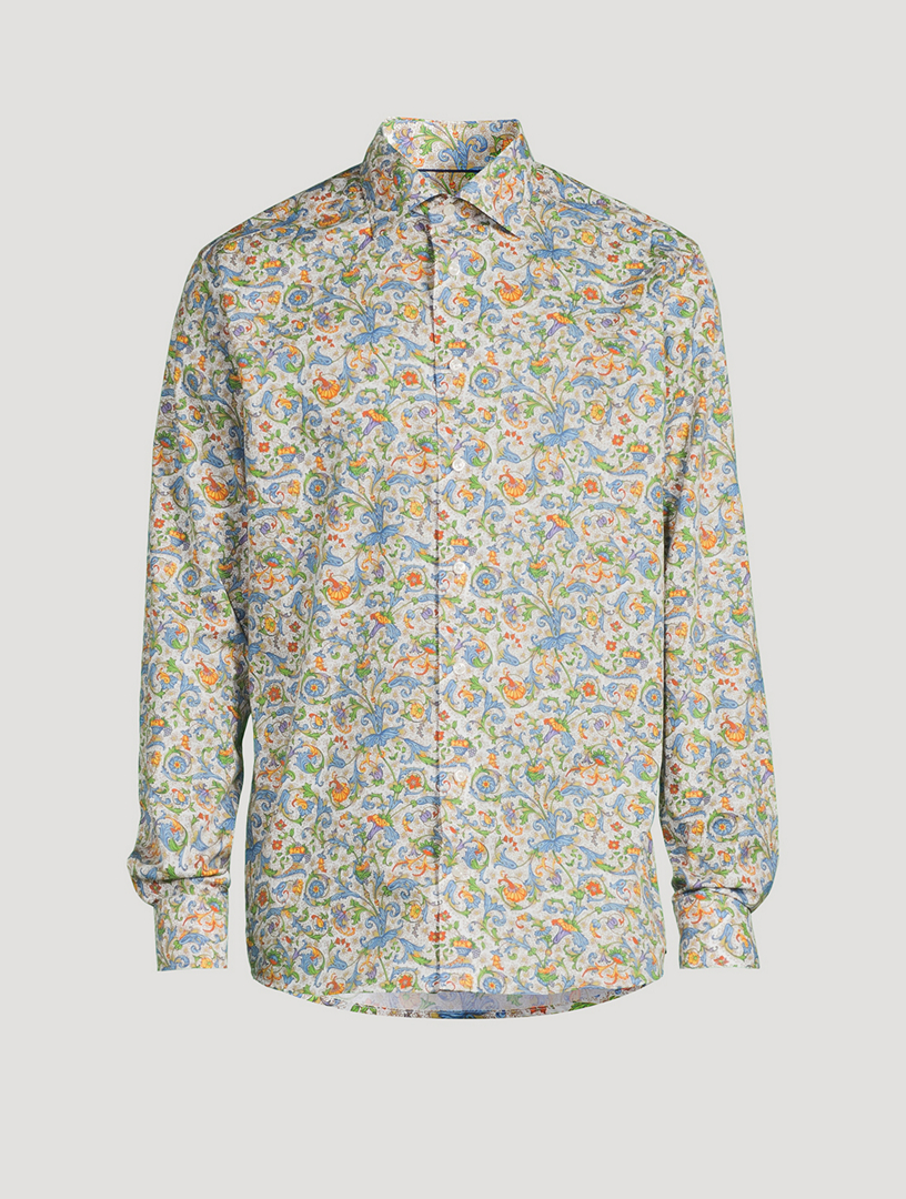 Chemise de coupe contemporaine à motif floral