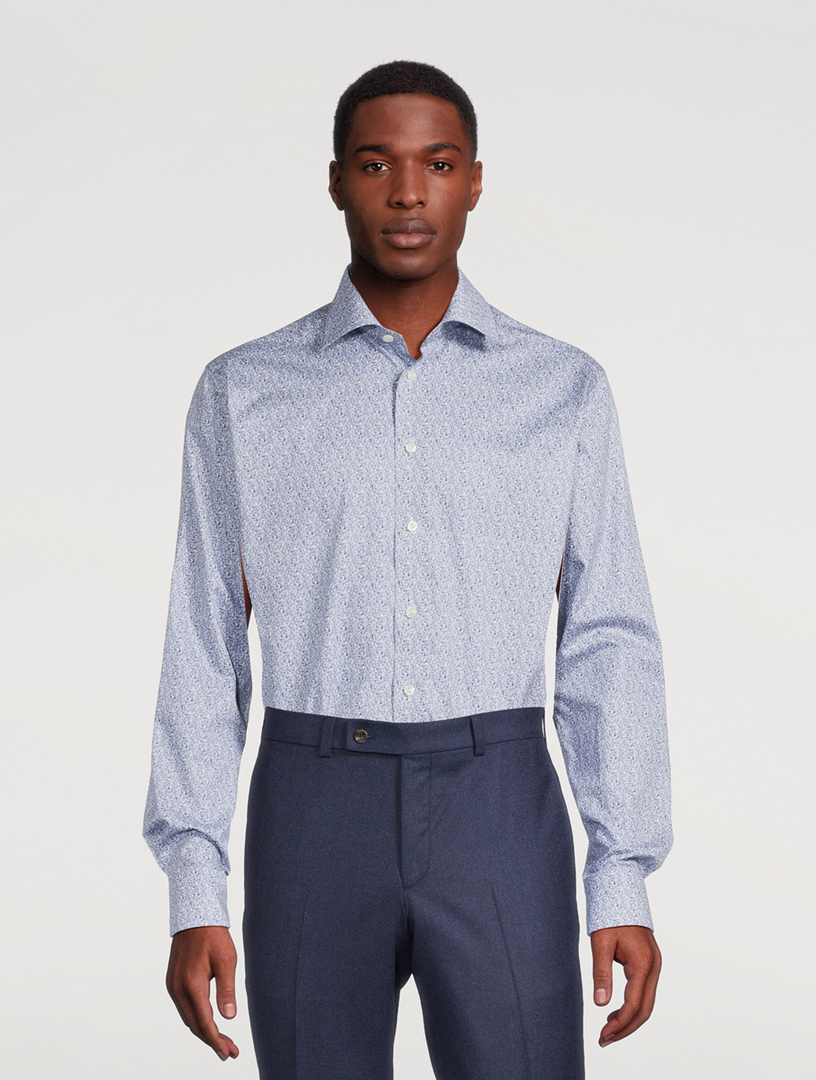 Slim Fit Micro Floral Print Shirt