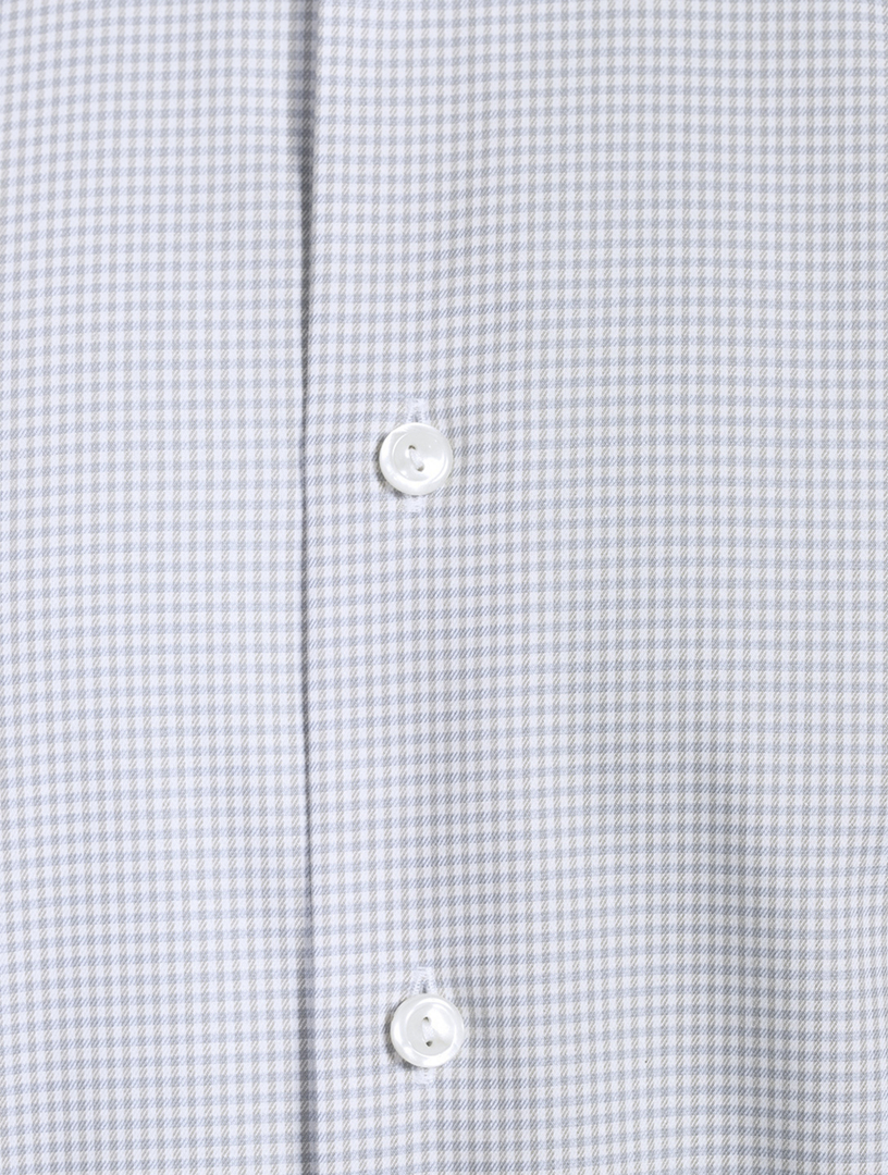 Slim Fit Micro Check Cotton Tencel™ Shirt