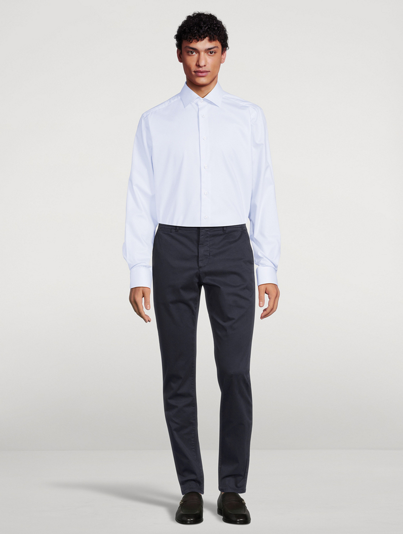 Contemporary Fit Striped Cotton Tencel™ Shirt