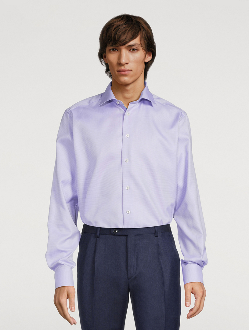 Contemporary Fit Semi Solid Twill Shirt