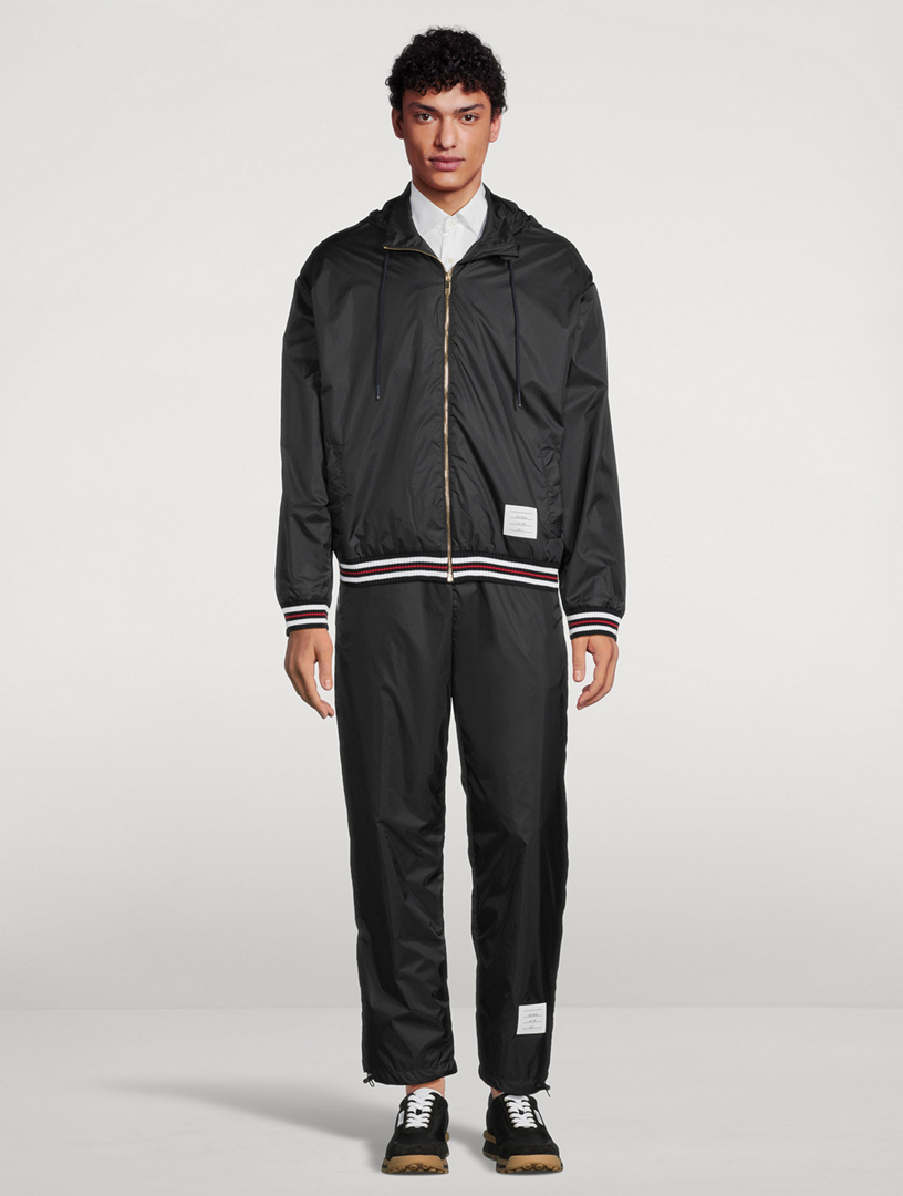 THOM BROWNE フォーバー ストライプ クロップド ジャケット Solid Tweed 4-Bar Cropped Shirt Jacket | Thom Browne