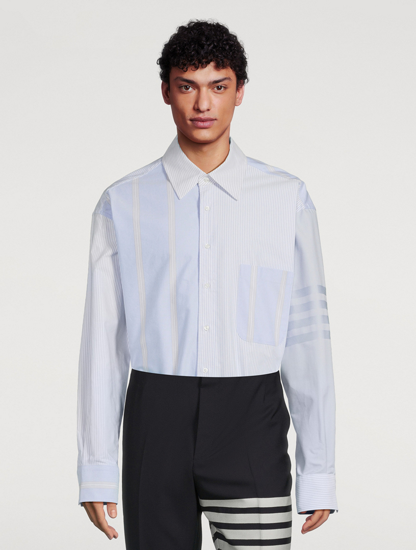 Cotton Four-Bar Oversized Shirt