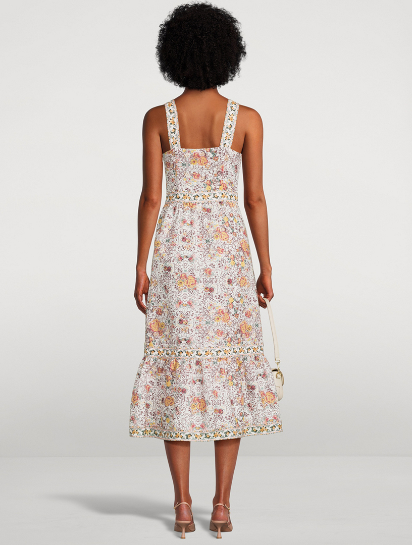 Fiori Midi Dress Floral Paisley Print