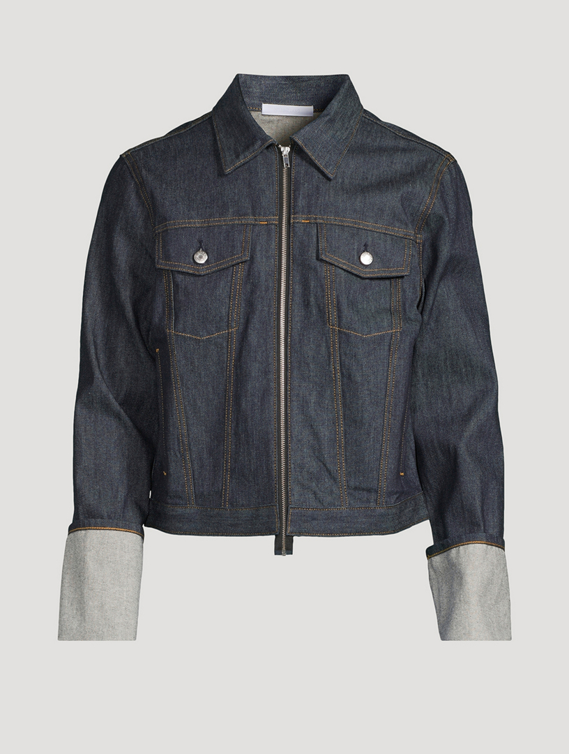 Cuffed Denim Trucker Jacket