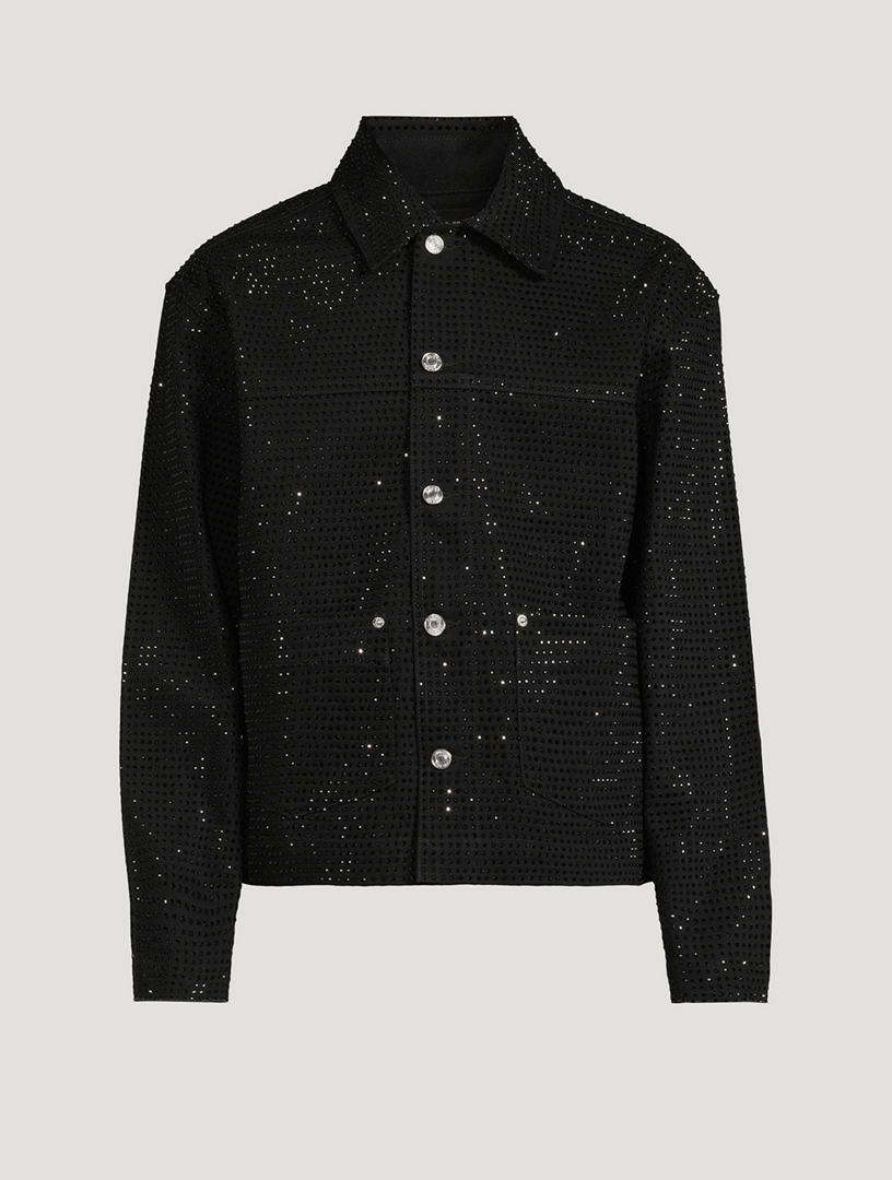 Crystal-Studded Denim Jacket