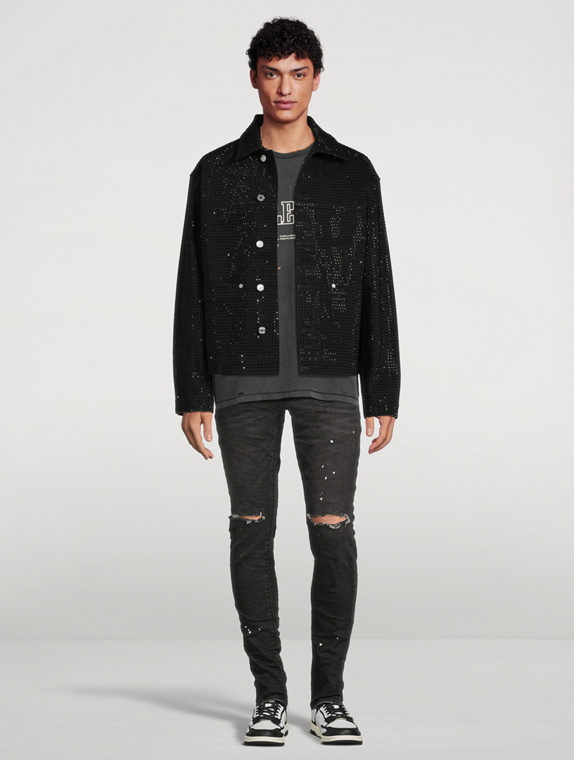Crystal-Studded Denim Jacket