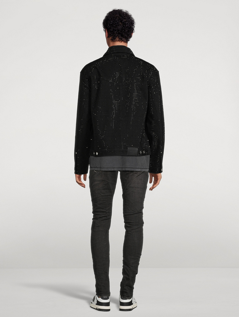 Crystal-Studded Denim Jacket