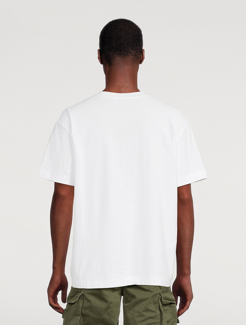 Cotton Jersey T-Shirt With Sky High Print