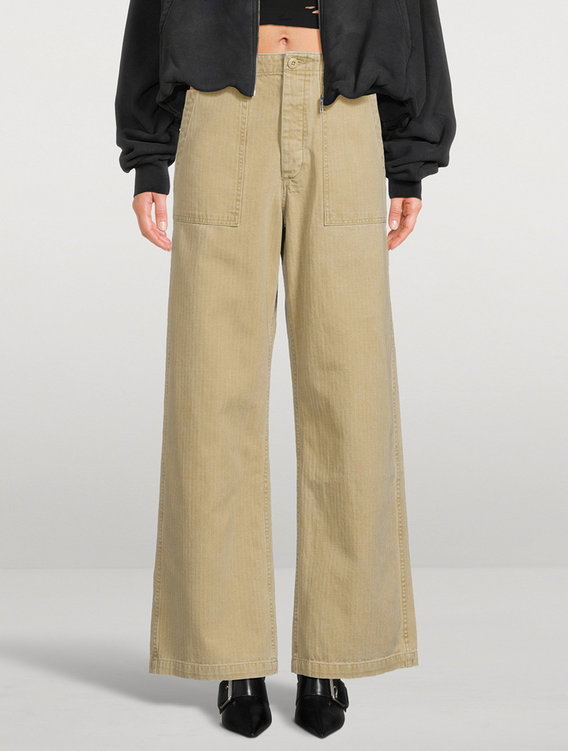 Wide-Leg Utility Trousers