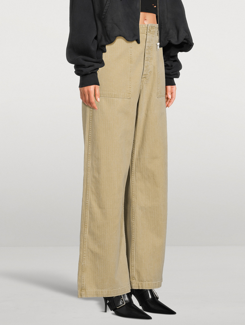 Wide-Leg Utility Trousers