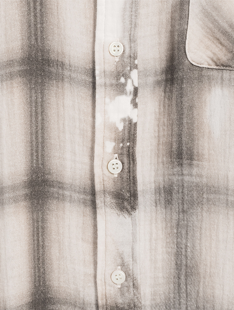 Oversized Shirt Dress Plaid Print