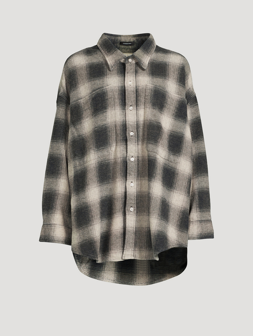 Oversized Shirt Plaid Print