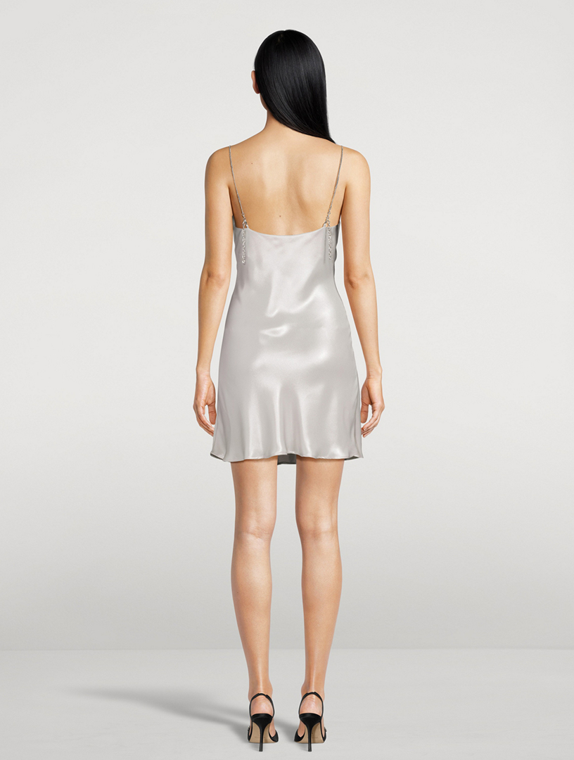 D-Minty Metallic Slip Dress