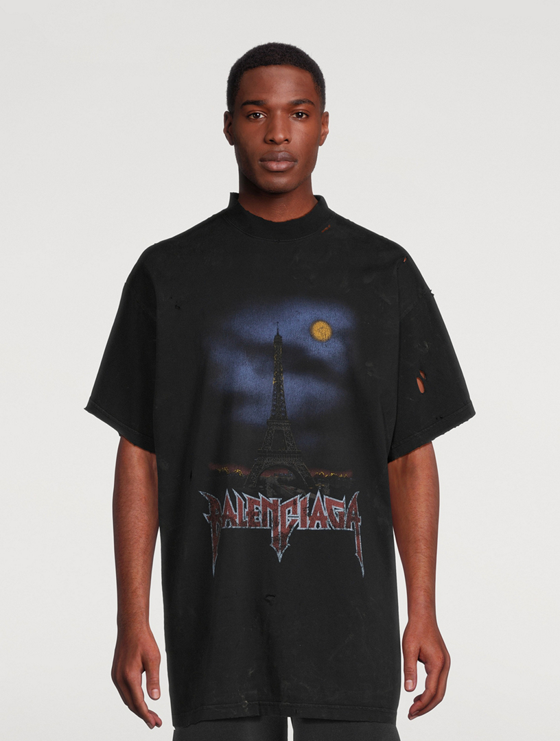 balenciaga paris moon tシャツ BALENCIAGA Paris Moon Oversized T-Shirt | Holt Renfrew