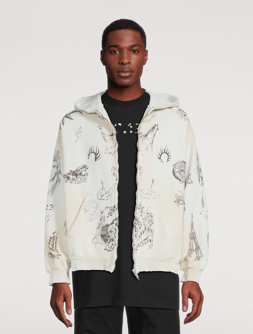 トップス Balenciaga Tat Zip-Up Hoodie Balenciaga Tat Zip-Up Hoodie | Saks Fifth Avenue