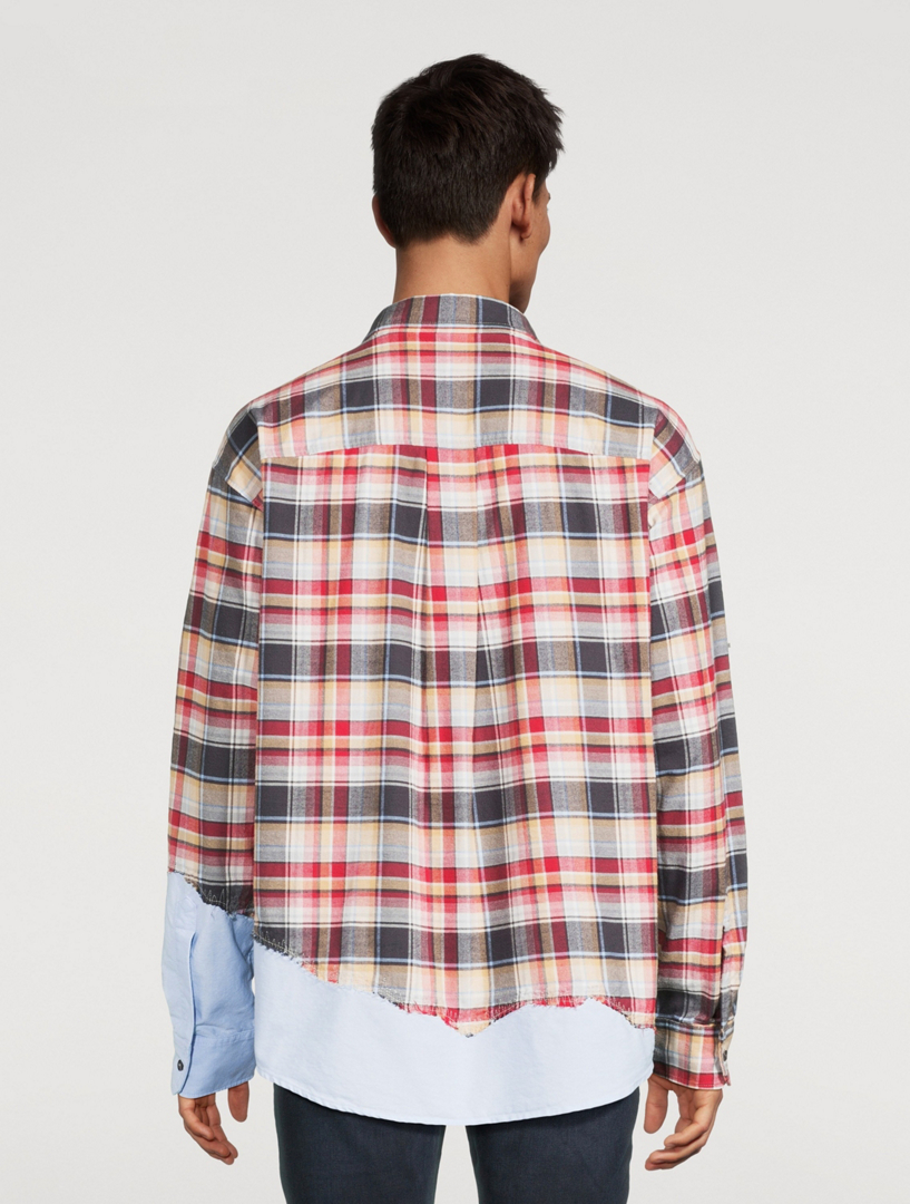 Rugged Patchwork Shirt Check Print